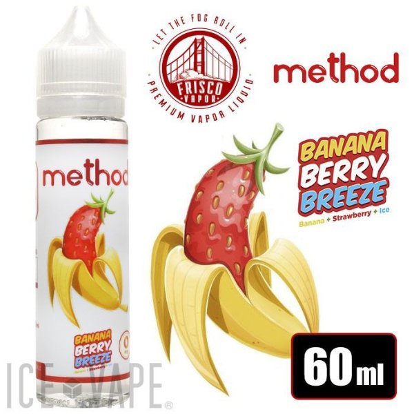 画像1: 【ネコポス 送料無料！】【E-リキッド】method / Banana Berry Breeze ( バナナ ストロベリー メンソール )【60ml】 (1)