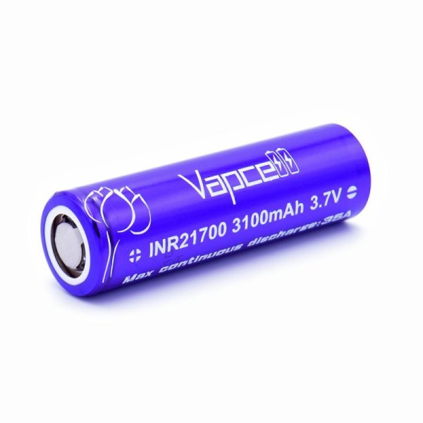 画像2: 【ネコポス送料無料!】PSEマーク付 リチウムイオン電池 ケース入り 2本セット VAPCELL  INR 21700 3100mah 35A 【PURPLE】 (2)